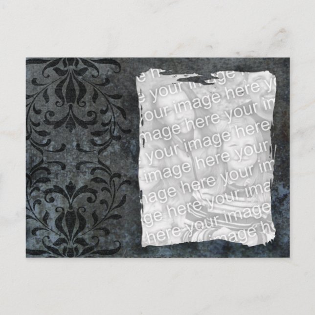Postal Plantilla oscura elegante (Anverso)