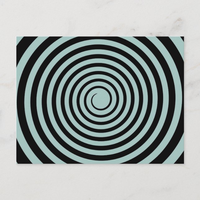 Postal Plantilla personalizada Dusk Blue & Black Spiral (Anverso)