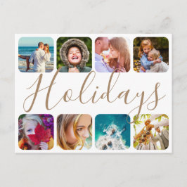 Postal Plantilla redondeada de vacaciones fotográficas de