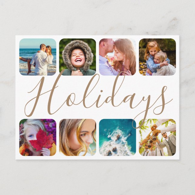 Postal Plantilla redondeada de vacaciones fotográficas de (Anverso)