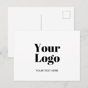 Postal Plantilla simple de carga de logotipo o imagen y t