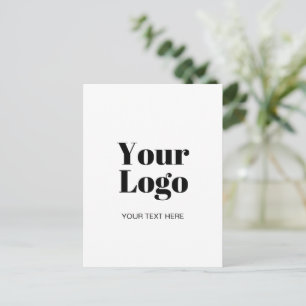 Postal Plantilla simple de carga de logotipo o imagen y t