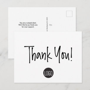 Postal Plantilla simple de negocio de agradecimiento al c