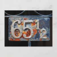 Plaque de número de dirección, sesenta y cinco y m