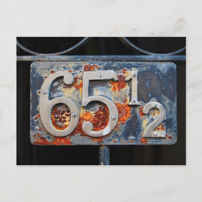 Postal Plaque de número de dirección, sesenta y cinco y m (Anverso)