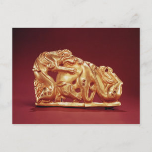 Postal Plaque que representa un Griffin atacando un cabal