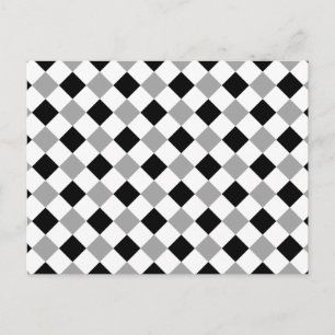Postal Plata blanco y negro de la tela escocesa 1
