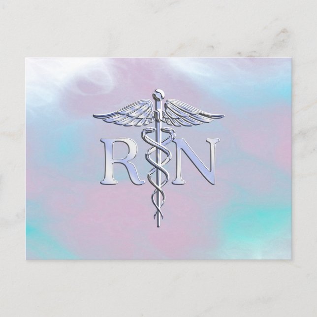 Postal Plata Como RN Caduceus Madre Médica Perla (Anverso)