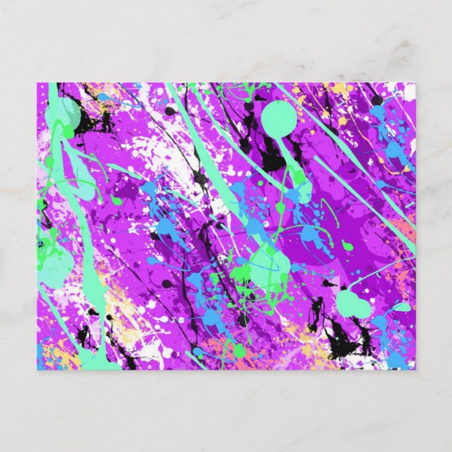 Postal Plata de pintura de Retro 80 - Púrpura (Anverso)