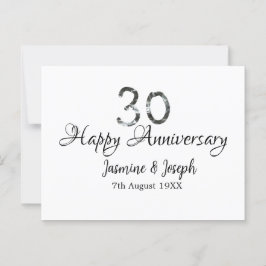 Postal Plata Metálico 30º Feliz aniversario agregar nombr