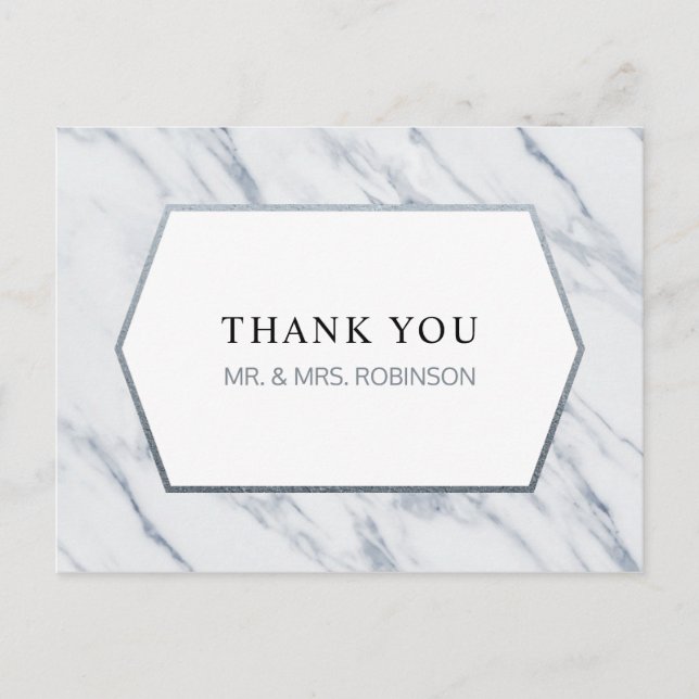Postal Plata moderna | Marble Gracias Postcard (Anverso)