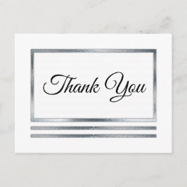 Postal Plata | Moderno Blanco Sencillo Elegante Gracias