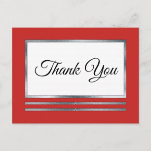 Postal Plata   Red Moderno Simple Elegante Gracias