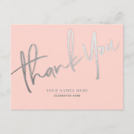 Postal Plata Rosa Gracias Universal Elegante