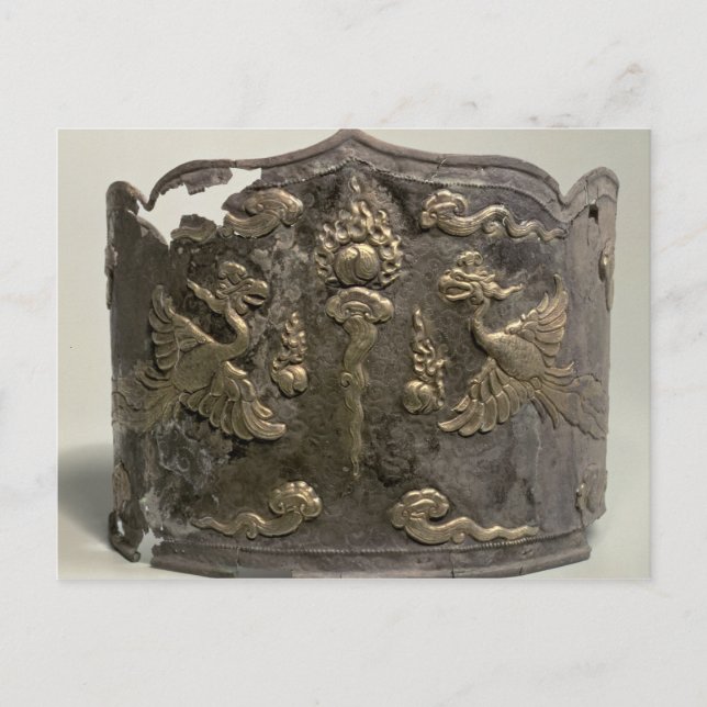 Postal Plata y parcela dorada Corona Imperial (Anverso)