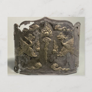 Postal Plata y parcela dorada Corona Imperial