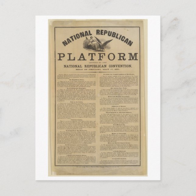 Postal Plataforma de la Convención Nacional Republicana 1 (Anverso)