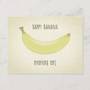 Postal Plátano feliz - plátano Triste