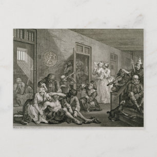 Postal Plate VIII del progreso de A Rake, 1735