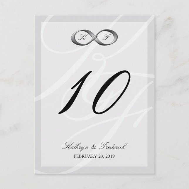 Postal Platinum Infinity Hand Clasp Table Number (Número  (Anverso)