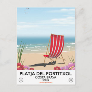Postal Platja del Portitxol, Costa Brava, España