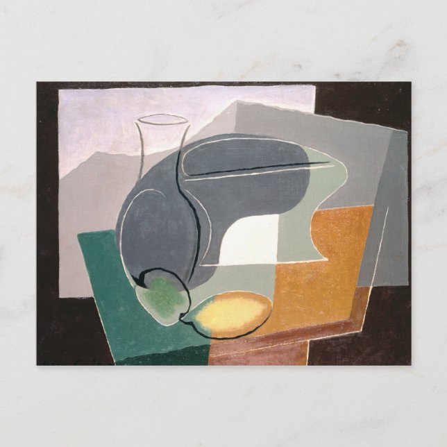 Postal Plato de fruta y jarra, 1927 (Anverso)