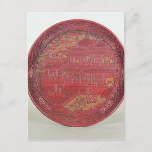 Postal Plato de lacquer tallado