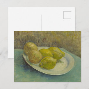 Postal Plato de limones de Van Gogh Arte de cocina amaril