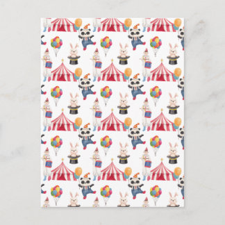 Postal Plato de papel con tema de circo 'Qué divertido'