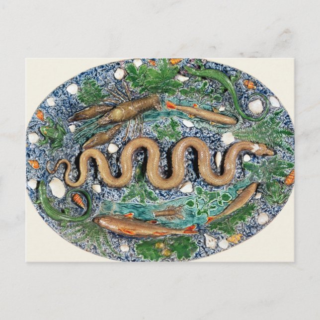 Postal Plato oval grande moldeado en relieve (Anverso)