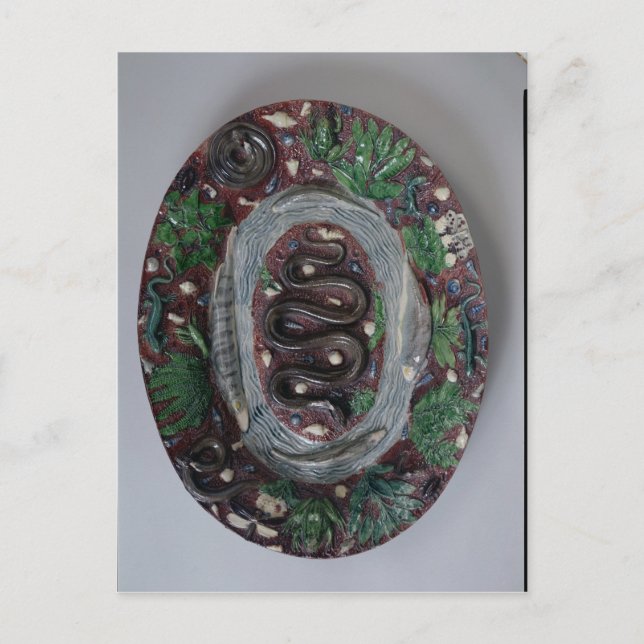 Postal Plato oval grande moldeado en relieve (Anverso)