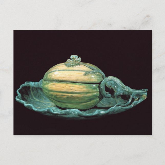 Postal Plato vegetal en forma de calabaza (Anverso)