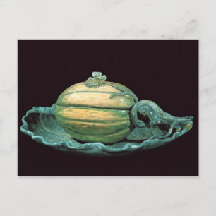 Postal Plato vegetal en forma de calabaza