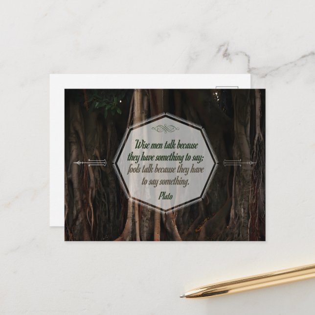 Postal Platón cita Inspiradora "Hablando sabios" (Anverso/Reverso In Situ)