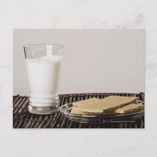 Postal Platos para picar con un vaso de leche (Anverso)