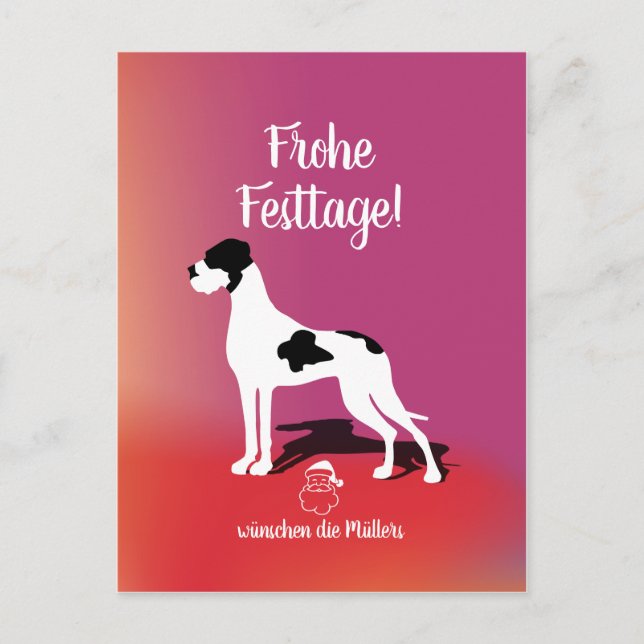 Postal Plattendogge Weihnachtskarte (Anverso)