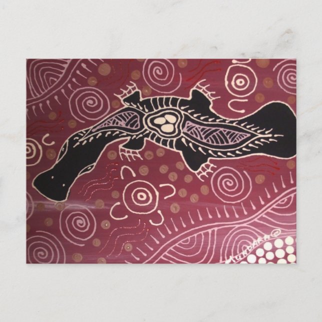 Postal Platypus Dreaming Red de Mundara Koorang (Anverso)