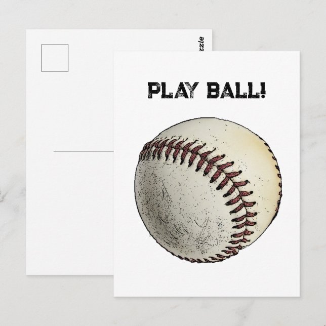 Postal Play Ball Baseball Sketch - Deportes Batup (Anverso / Reverso)