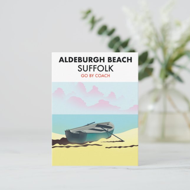 Postal Playa Aldeburgh Suffolk  (Anverso de pie)