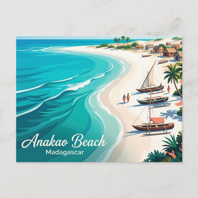 Postal Playa Anakao Madagascar (Anverso)