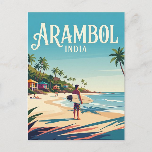 Postal Playa Arambol India (Anverso)