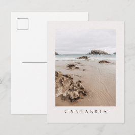 Postal Playa Arnia en España, playa de estética neutral