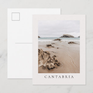 Postal Playa Arnia en España, playa de estética neutral