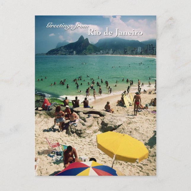 postal "Playa Arpoador, Río de Janeiro" (Anverso)