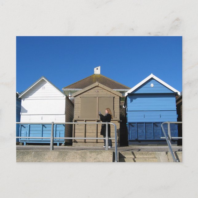 Postal Playa Avon, Hampshire. Reino Unido 07.02.04 (Anverso)