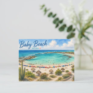 Postal Playa Baby Aruba Recuerdo de viaje al Caribe