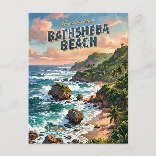 Postal Playa Bathsheba Barbados (Anverso)