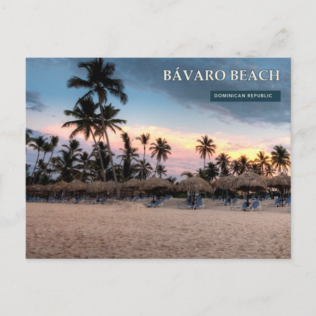 Postal Playa Bávaro al atardecer (Anverso)
