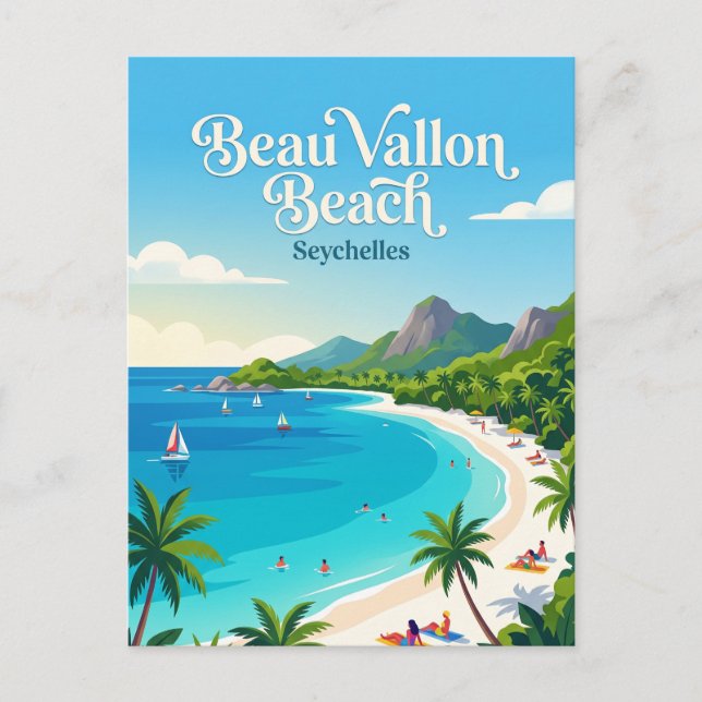 Postal Playa Beau Vallon Seychelles (Anverso)