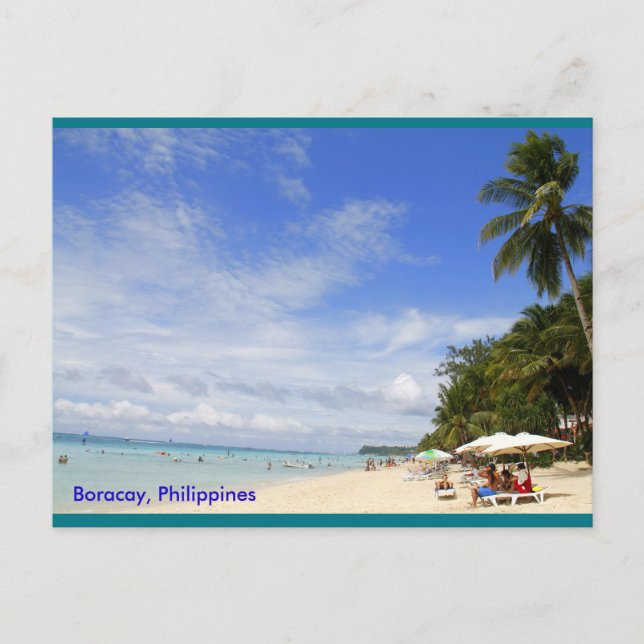 Postal Playa Blanca, Boracay (Anverso)